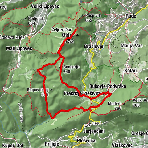 Bukovje Podvrško - Restaurant Klet Poljanice - Željezničar - Rancerje