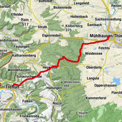 Treffurt - Lindenhecke - St. Nikolai - Mühlhausen/Thüringen