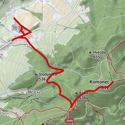 Podhradí u Luhačovic - Bába - Komonec - Provodov na Moravě