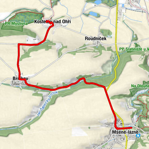 Restaurace Dvůr Perlová voda - Kostelec nad Ohří - Brníkov - Mšené-lázně