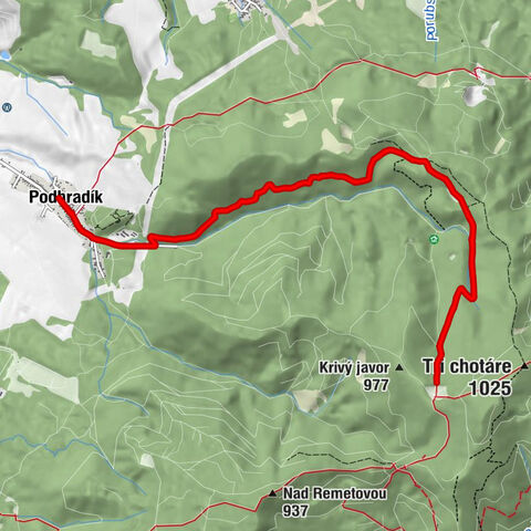 Najsvätejšej Trojice - Podhradík - Krivý dol