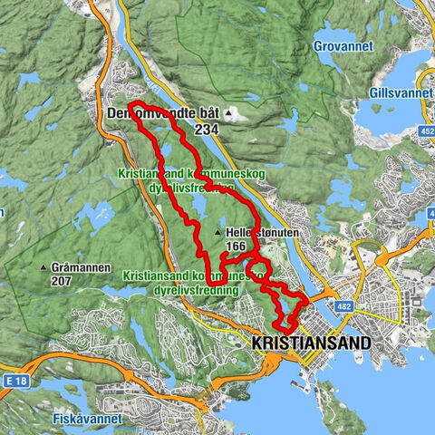 Kristiansand - Ravneheia - Prestøynuten - Baneheia