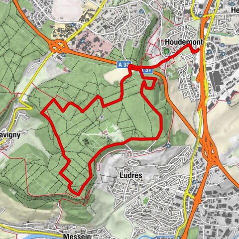 Houdemont - Église Saint-Goëric - Bois de la Grande Fraise - Bois Communal de Châtel