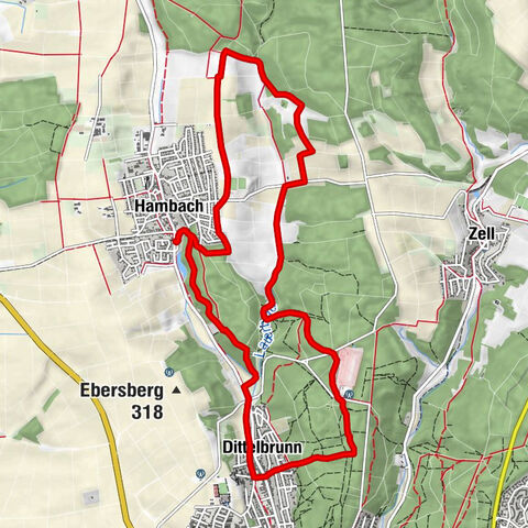 Hambach - Mariengrotte - Waldhaus Almrausch - Haardtberg