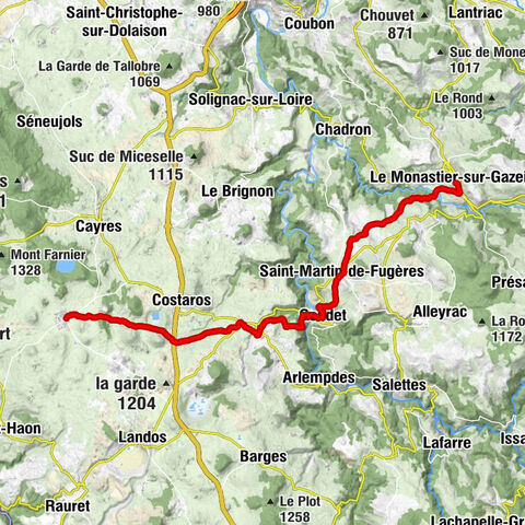 Le Monastier-sur-Gazeille - Église Saint-Jean - Église de la Nativité de la Sainte-Vierge - Auberge du Couvige