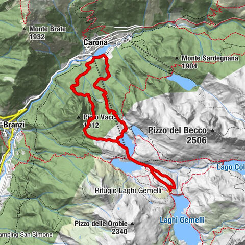Carona - Rifugio Laghi Gemelli - Laghi Gemelli - Tabià