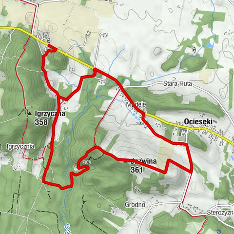 Ociesęki - Jaźwina - Madeje