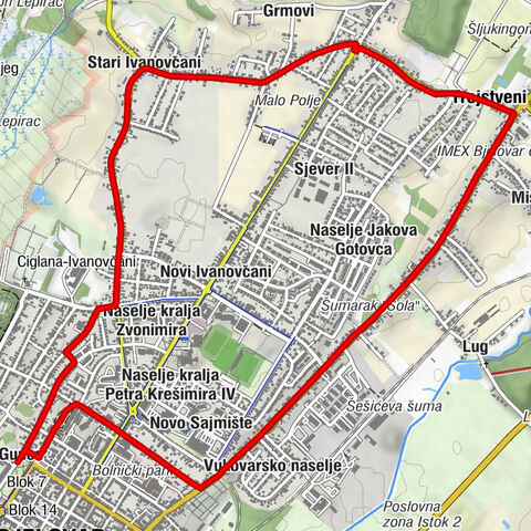 Vojnović - Naselje Pere Biškupa - Stari Ivanovčani - Bjelovar