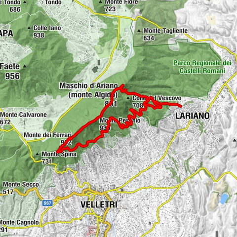 Lariano - Maschio d'Ariano (monte Algido) - Monte Peschio - Monte dei Ferrari