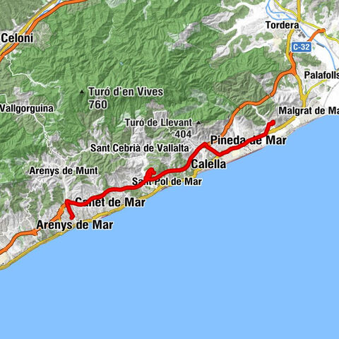 Santa Susanna - Pineda de Mar - Calella - Arenys de Mar