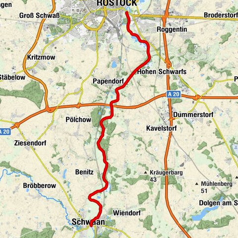 Schwaan - Kessin - Rostock