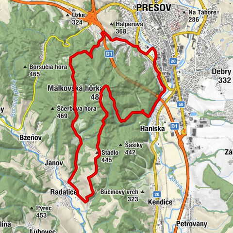 Prešov - Malkovská hôrka - Stádlo - Kostol sv. Martina