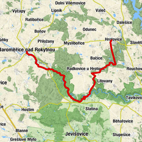 Hrotovice - Svatý Vavřinec - Svatá Kateřina - Jaroměřice nad Rokytnou