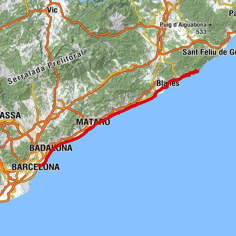 Tossa de Mar - Puig d'en Lladró - Turó de la Creu - Barcelona