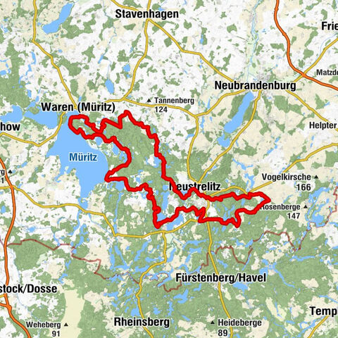 Waren (Müritz) - Buteberg - Buchenberg - Ziegenberg