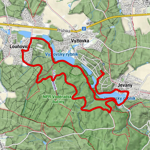 Chaťák - Jevany - Louňovice - U Huberta