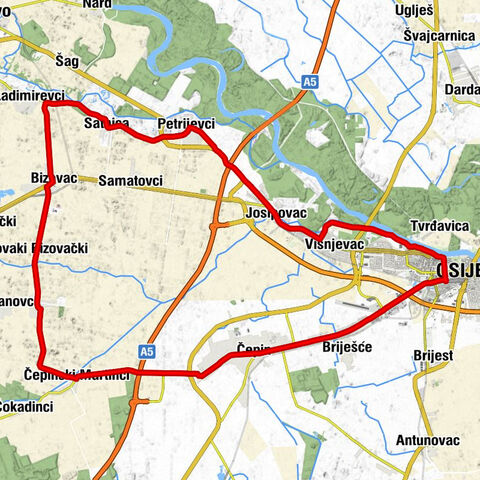 Osijek - Crkva Svete Katarine - crkva svetog Mateja - crkva svetog Ivana Krstitelja