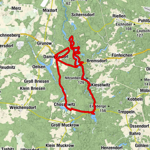 Kieselwitz - Kieselwitzer Mühle - Schlaubeperle - Chossewitz