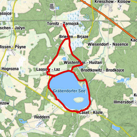 Tornitz - Tarnojsk - Briesen - Brjaze - Knorraue - Knorawa - Laasow - Łaz