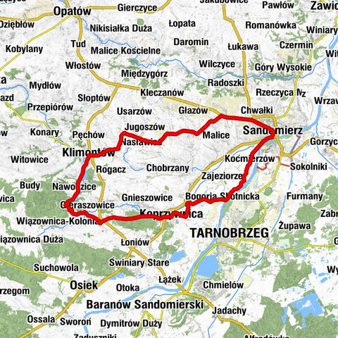 Klimontów - Wzgórze Miejskie - Wzgórze Katedralne - Wzgórze Zamkowe