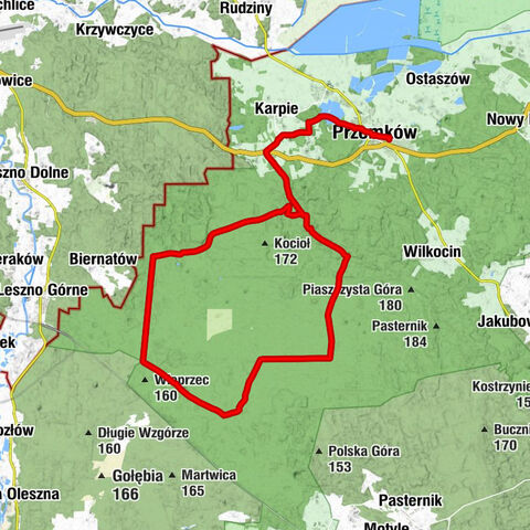 Przemków - Młynik - Piotrowice - Biernatowska Góra