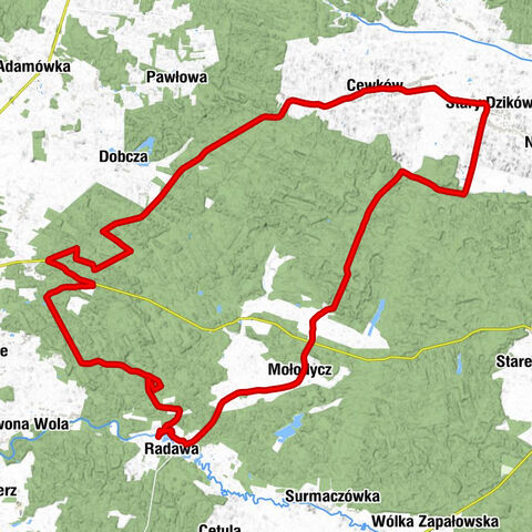 Ośrodek Wypoczynkowy Arkadia - Kościół pw. Trójcy Przenajświętszej w Starym Dzikowie - Kościół pw. Podwyższenia Krzyża Świętego w Cewkowie - Kaplica