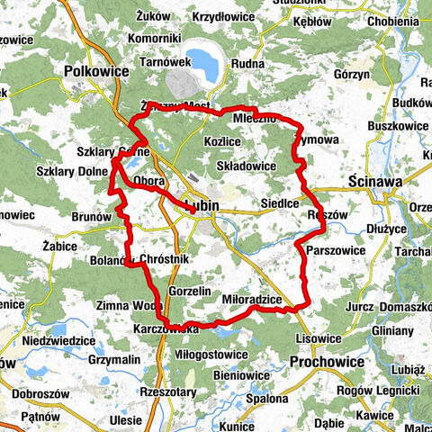 Lubin - Góra Wędrowca - Świbnik - Łuszczyn