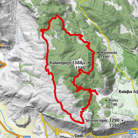 Κοινότητα Δελφών - Kroki - Βάραθρο Εφτάστομο - Κοινότητα Επταλόφου