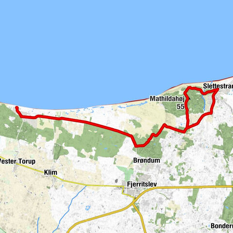 Slettestrand - Hjortdal - Thorup Strand - Mathildahøj