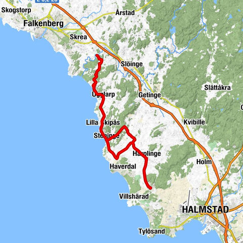 Halmstads kommun - Gullbrandstorp - Åkersholm - Skepparstugan