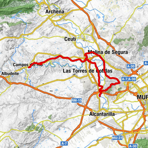 Campos del Río - Las Torres de Cotillas - Alguazas - Molina de Segura