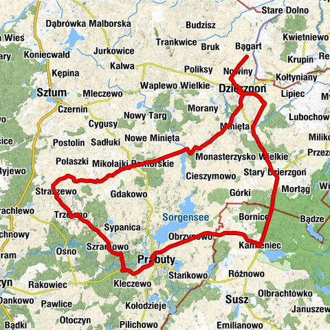 Nowiny - Nowiec - Dzierzgoń - Prabuty