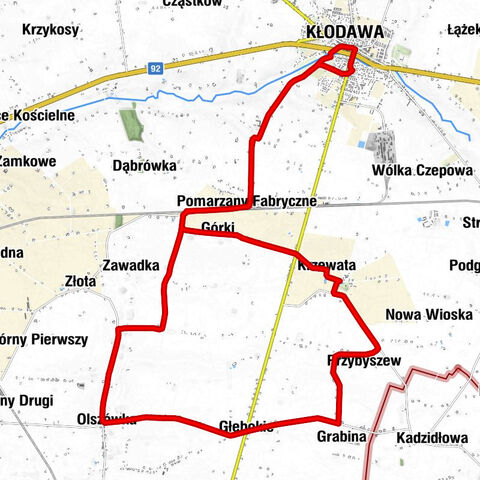 Kłodawa - Kościół pw. św. Fabiana i Sebastiana - Pomarzany-Folwark - Pomarzany Fabryczne