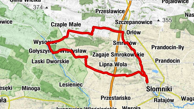 Słomniki - Januszowice - Smroków - Kościół pw. Świętego Bartłomieja w Czaplach Wielkich
