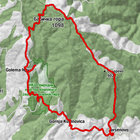 Јарсеново - Овчарево - Бабичка гора - Крива бука