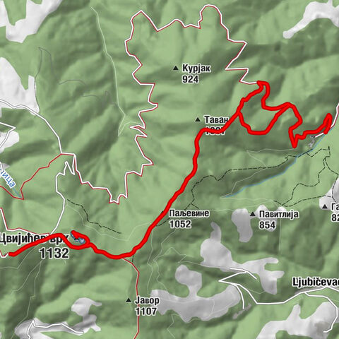 Јарменовци - Паљевине - Цвијићев врх - Средњи Штурац