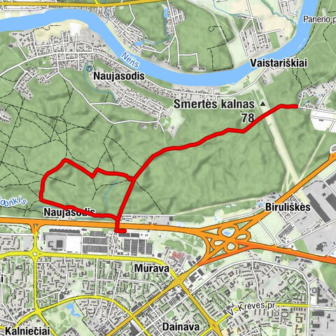 Eigulių seniūnija - Naujasodis - Smertės kalnas - Karmėlavos seniūnija