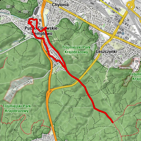 Pustki Cisowskie - Pustki Cisowskie-Demptowo - Demptowo - Gdynia