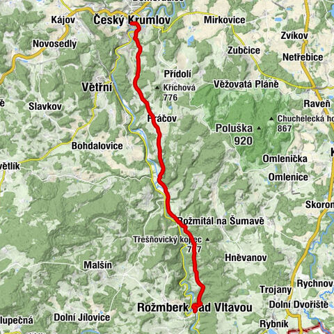 Rožmberk nad Vltavou nach Česky Krumlov