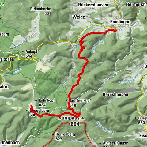 Lahnwanderweg 1st stage Lahn source – Feudingen
