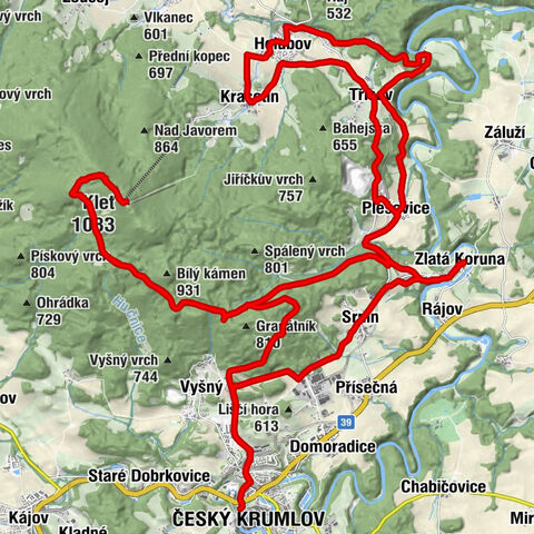 Krumau - Klet' - Dörfer, Weiher, Bäche