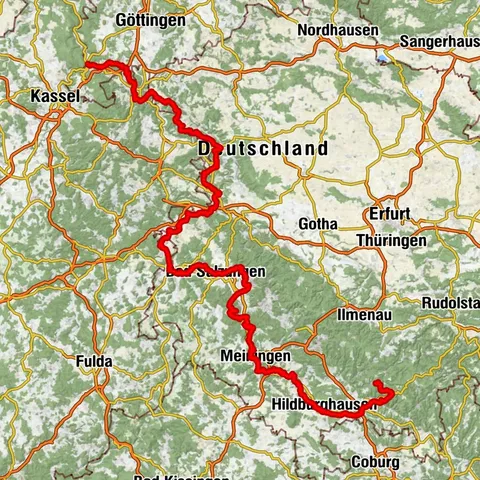 Long-distance hiking trail - Werra Castle Trail X5 - From Fehrenbach to Hann. Münden