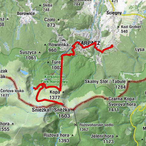 Karpacz Kopa Śnieżka Strzecha Akademicka Samotnia Kopa Karpacz (Karpacz Kopa by ski lift)