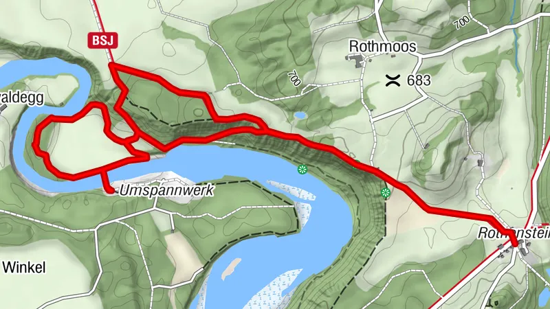 Iller loop with suspension bridge near Bad Grönenbach