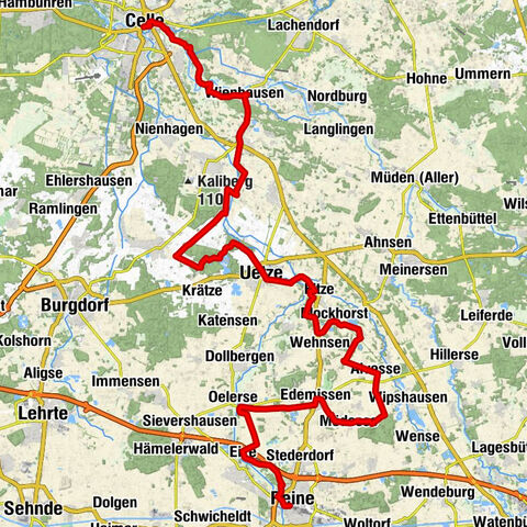 Kulturroute Alternativroute: Etappe 9a Celle - Peine