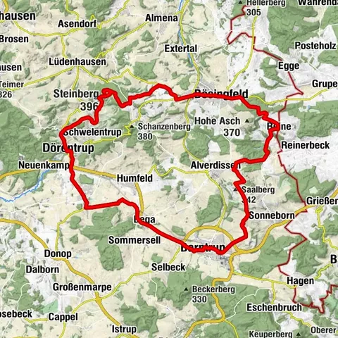 Extertaler Aussichtsrunde mit dem NABU-Aussichtspunkt auf dem Steinberg