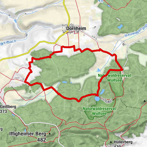 Wald, Wiesen, See zw. Iphofen und Nenzenheim