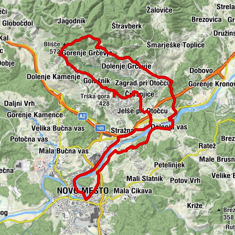 The Trška gora bicycle trail