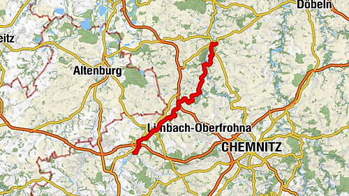 Mulderadweg - Section Glauchau to Rochlitz (Zwickauer Mulde)